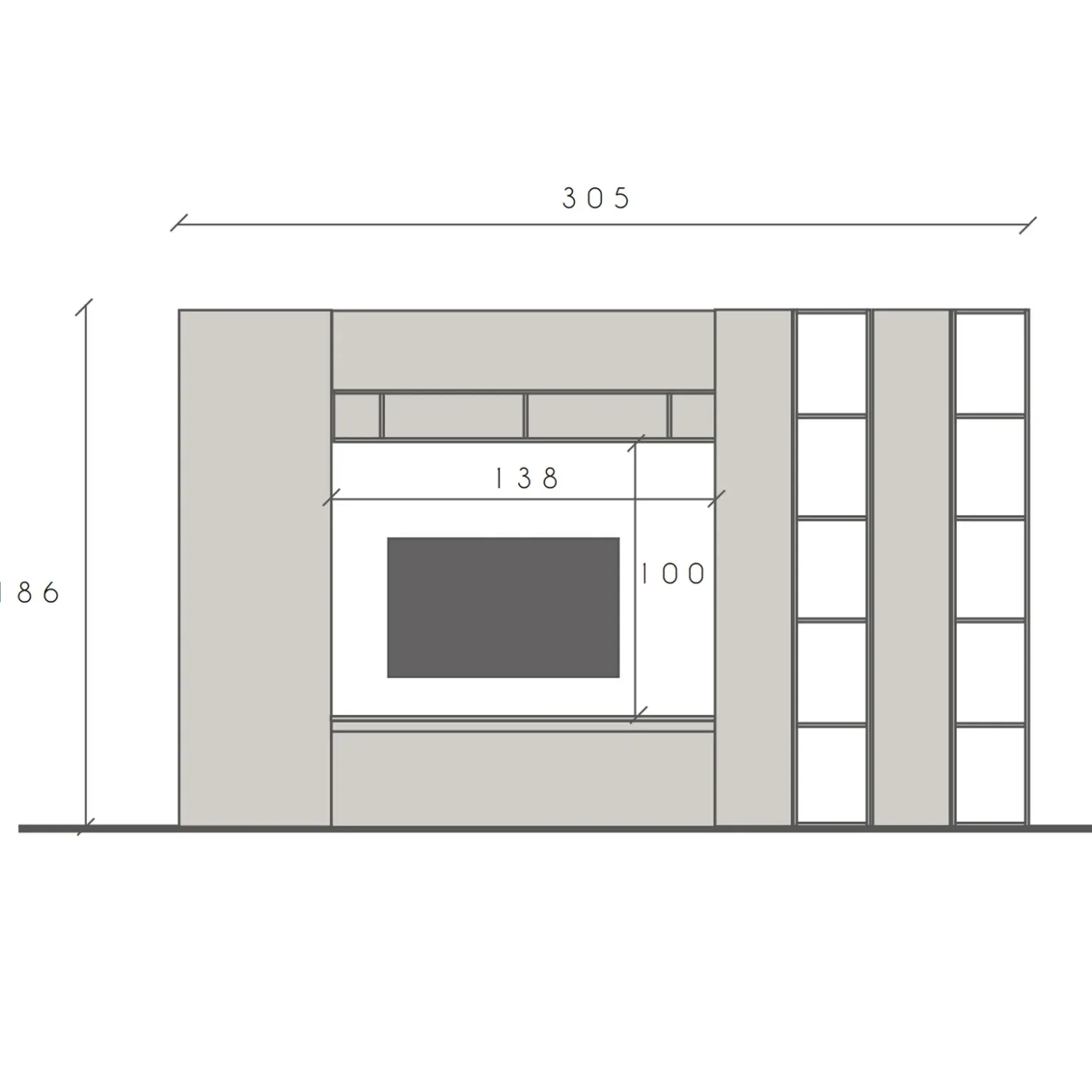 Garnero Arredamenti Parete attrezzata 305x186h cm bianco lucido rovere chiaro Sunset 36 Rovere - Bianco Lucido New