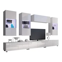 Garnero Arredamenti Parete attrezzata 300x190h cm bianco lucido Mons 2