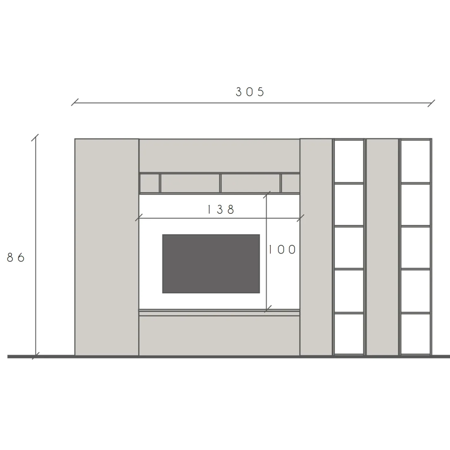 Garnero Arredamenti Parete attrezzata 305x186h cm bianco lucido rovere scuro Sunset 36 Noce - Bianco Lucido Sale