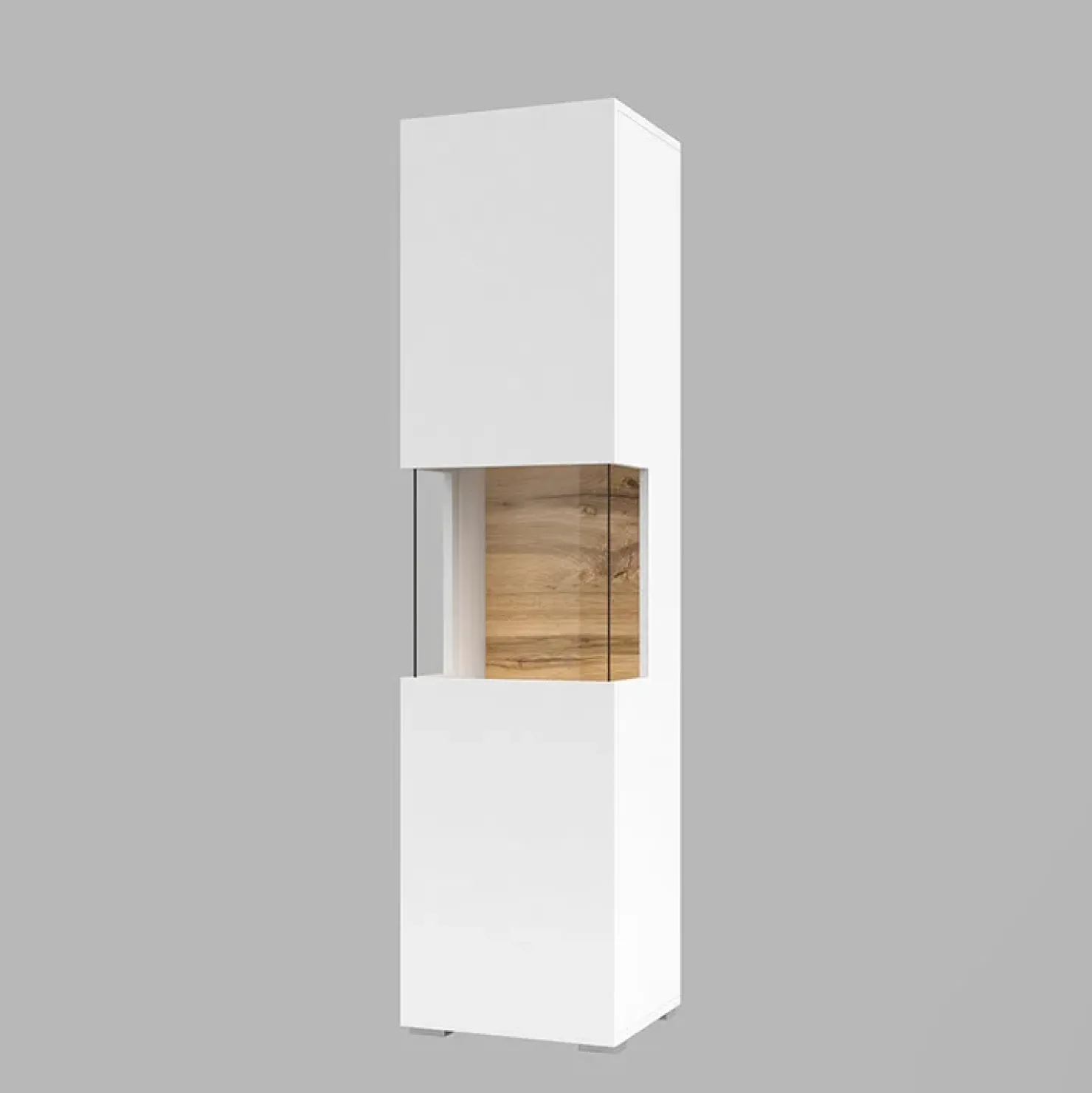 Garnero Arredamenti Parete attrezzata 226x140h cm bianco rovere Fusion 2 Bianco Opaco