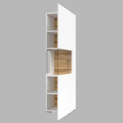 Garnero Arredamenti Parete attrezzata 226x140h cm bianco rovere Fusion 2 Bianco Opaco