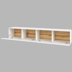 Garnero Arredamenti Parete attrezzata 226x140h cm bianco rovere Fusion 2 Bianco Opaco