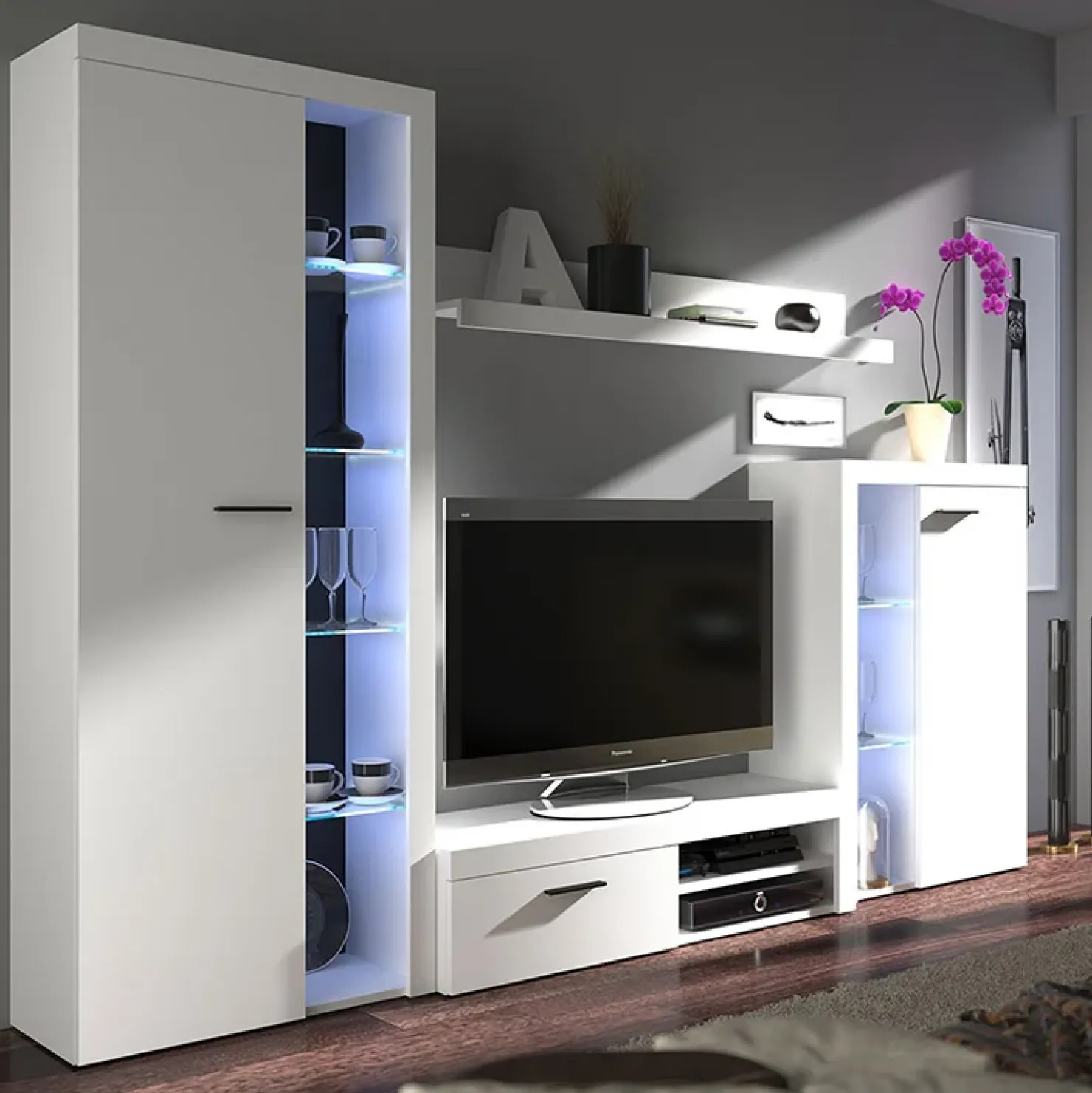 Garnero Arredamenti Parete attrezzata 270x190h cm bianco Edimburgo Hot