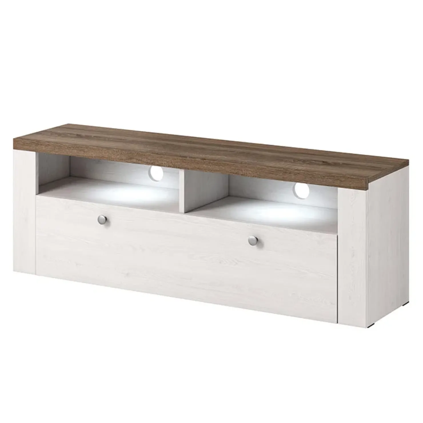 Garnero Arredamenti Parete attrezzata 325x206h cm bianco frassinato rovere Paloma 2 Bianco Frassinato - Noce Sale