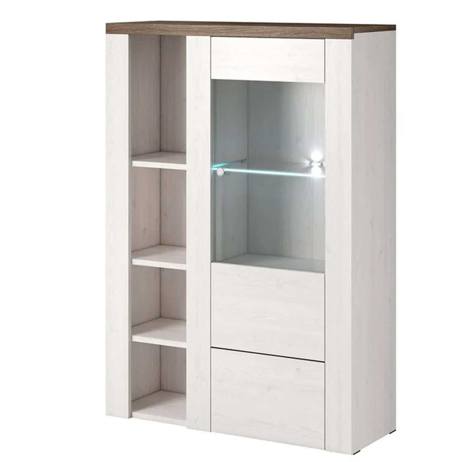 Garnero Arredamenti Parete attrezzata 325x206h cm bianco frassinato rovere Paloma 2 Bianco Frassinato - Noce Sale