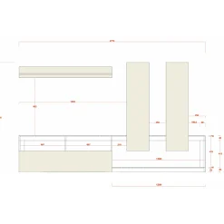 Garnero Arredamenti Parete attrezzata 277x200h cm bianco lucido pero soggiorno Invictus Bianco Lucido - Rovere Rustico Hot