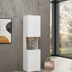 Garnero Arredamenti Parete attrezzata 226x140h cm bianco rovere Fusion 1 Bianco Opaco Sale