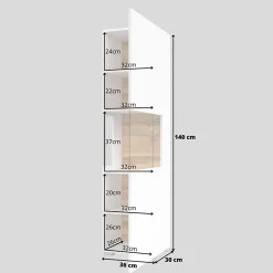 Garnero Arredamenti Parete attrezzata 226x140h cm bianco rovere Fusion 1 Bianco Opaco Sale
