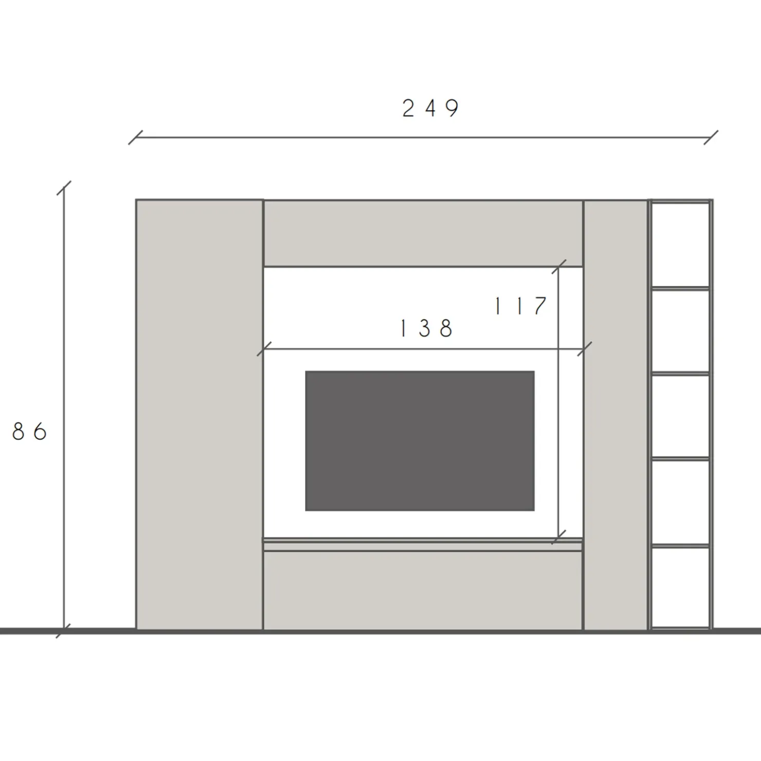 Garnero Arredamenti Parete attrezzata 249x186h cm bianco lucido rovere chiaro Sunset 9 Rovere - Bianco Lucido Outlet