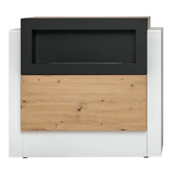 Garnero Arredamenti Parete attrezzata 290x175h cm con biocamino bianco rovere Arcadia Gihome® Discount