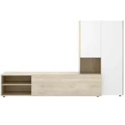 Garnero Arredamenti Parete attrezzata 227x241h cm legno rovere bianco Gallego Outlet