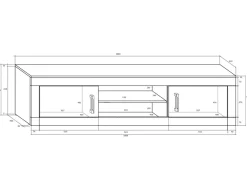 Garnero Arredamenti Parete attrezzata 240x172,5h cm larice bianco lucido Susan Gihome® Rovere - Bianco Lucido Clearance