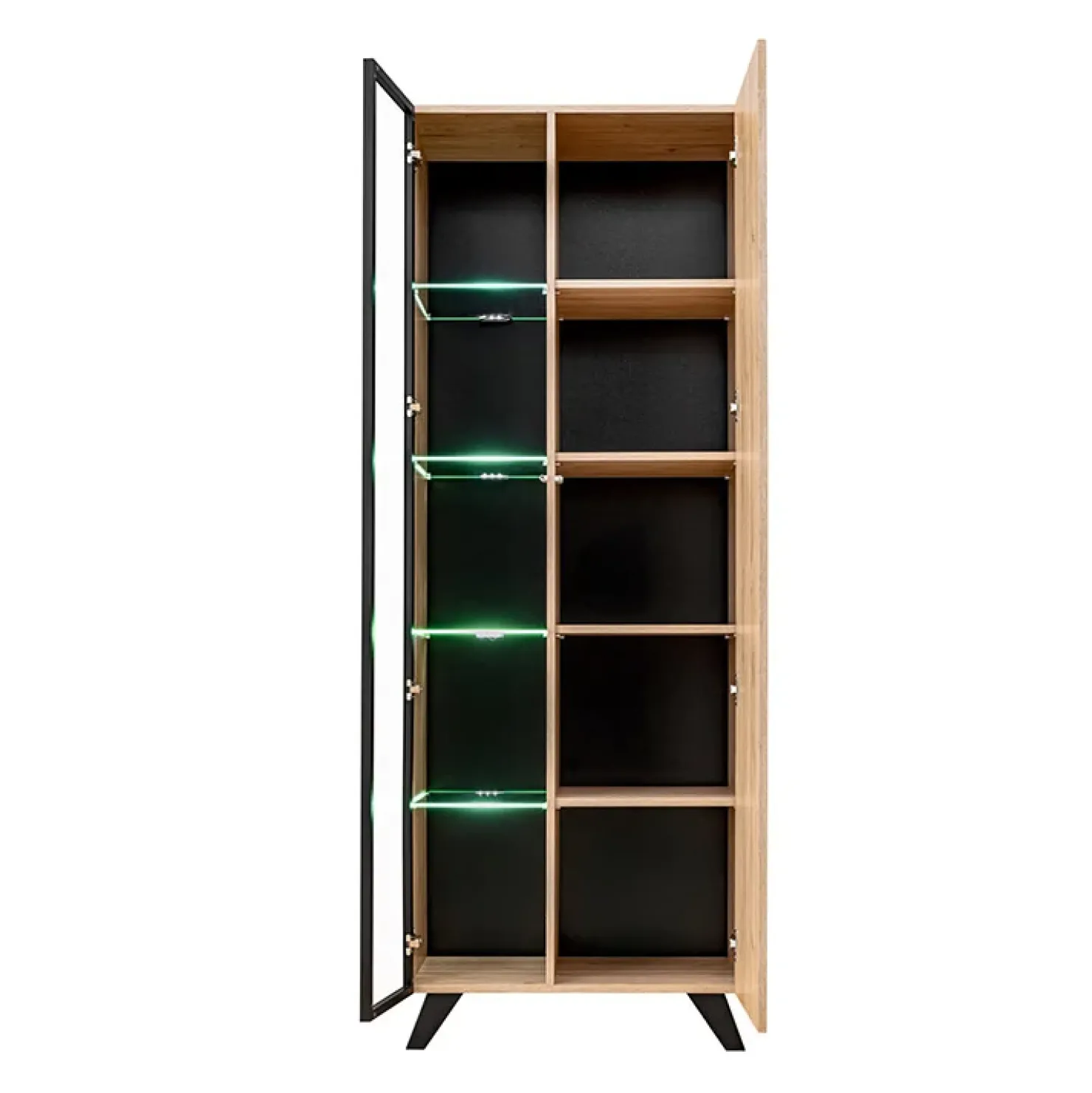 Garnero Arredamenti Parete attrezzata 340x192h cm moderna noce con stampa nera Mendes 2 Clearance