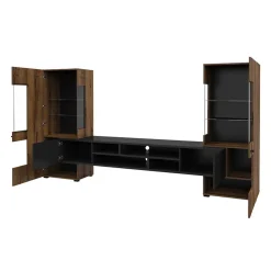 Garnero Arredamenti Parete attrezzata 270x143h cm moderna rovere scuro nero Maserati Rovere Rustico - Nero opaco Outlet