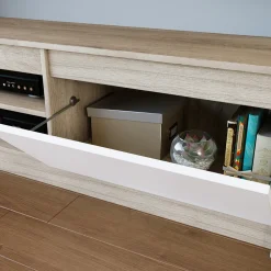 Garnero Arredamenti Parete attrezzata 260x181h cm moderna bianco opaco rovere sonoma Himal Outlet