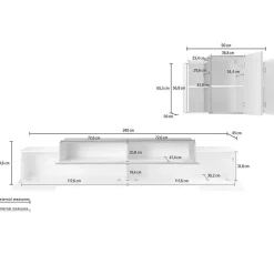 Garnero Arredamenti Parete attrezzata 240x180h cm moderna bianco ossido Milos Gihome® Ossido - Bianco Lucido Outlet