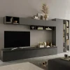 Garnero Arredamenti Parete attrezzata 387x186h cm moderna antracite grigio Sunset 43 Best