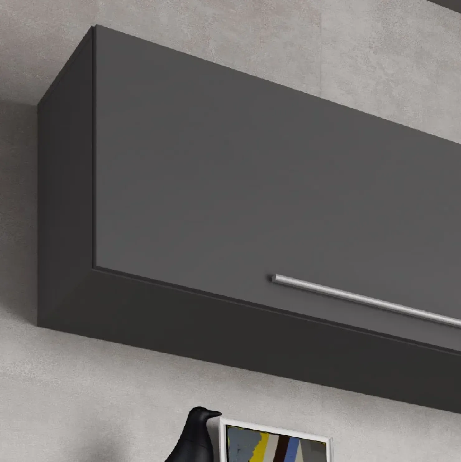 Garnero Arredamenti Parete attrezzata 268x209h cm moderna bianco marmo grafite Power Clearance