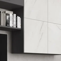 Garnero Arredamenti Parete attrezzata 268x209h cm moderna bianco marmo grafite Power Clearance
