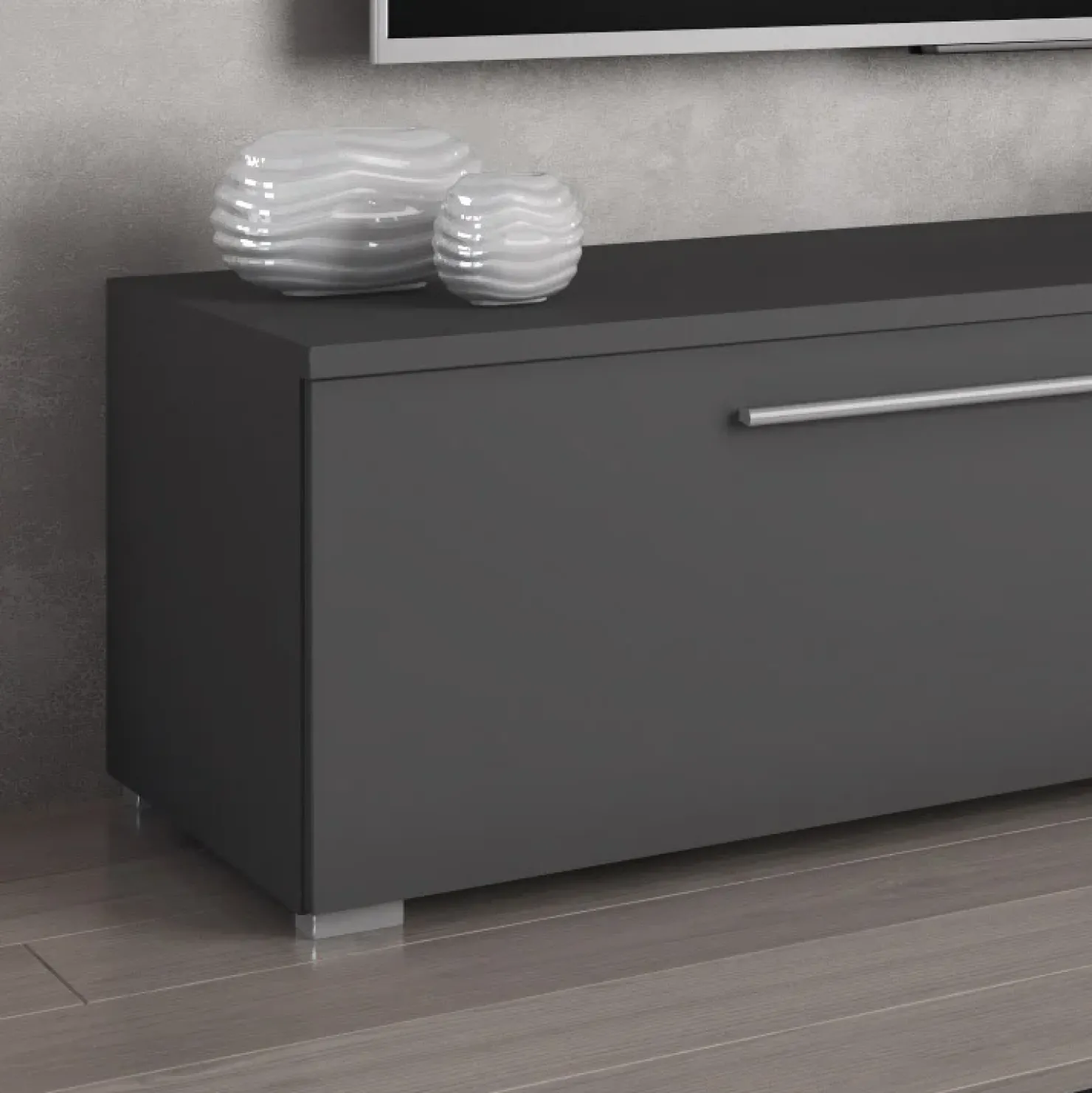 Garnero Arredamenti Parete attrezzata 268x209h cm moderna bianco marmo grafite Power Clearance