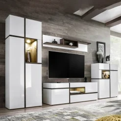 Garnero Arredamenti Parete attrezzata 310x197h cm moderna bianco lucido Mackay Gihome® Hot