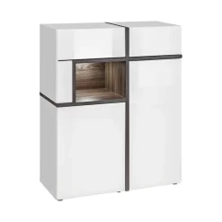 Garnero Arredamenti Parete attrezzata 310x197h cm moderna bianco lucido Mackay Gihome® Hot