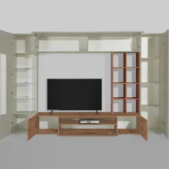 Garnero Arredamenti Parete attrezzata 290x190h cm moderna tortora rovere Zenith Tortora - Rovere Sale