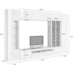 Garnero Arredamenti Parete attrezzata 290x190h cm moderna tortora rovere Zenith Tortora - Rovere Sale