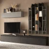 Garnero Arredamenti Parete attrezzata 276x210h cm moderna antracite grigio scuro Sunset 30 Online