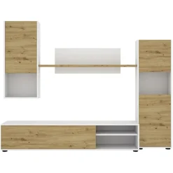 Garnero Arredamenti Parete attrezzata 220x175h cm moderna legno rovere bianco Matias Clearance