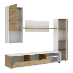 Garnero Arredamenti Parete attrezzata 220x175h cm moderna legno rovere bianco Matias Clearance