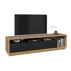 Garnero Arredamenti Parete attrezzata 251x196h cm moderna rovere nero Favorita Rovere - Nero opaco New