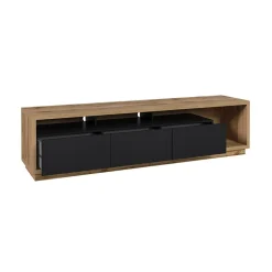 Garnero Arredamenti Parete attrezzata 251x196h cm moderna rovere nero Favorita Rovere - Nero opaco New