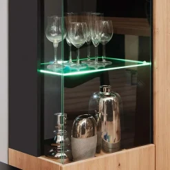 Garnero Arredamenti Parete attrezzata 310x190h cm moderna rovere nero opaco York Gihome® Rovere Rustico Best