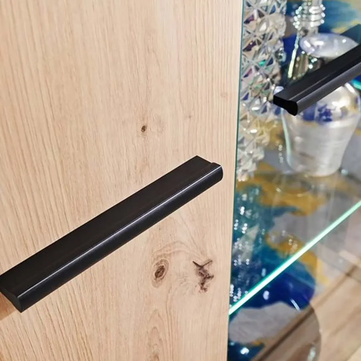 Garnero Arredamenti Parete attrezzata 310x190h cm moderna rovere nero opaco York Gihome® Rovere Rustico Best