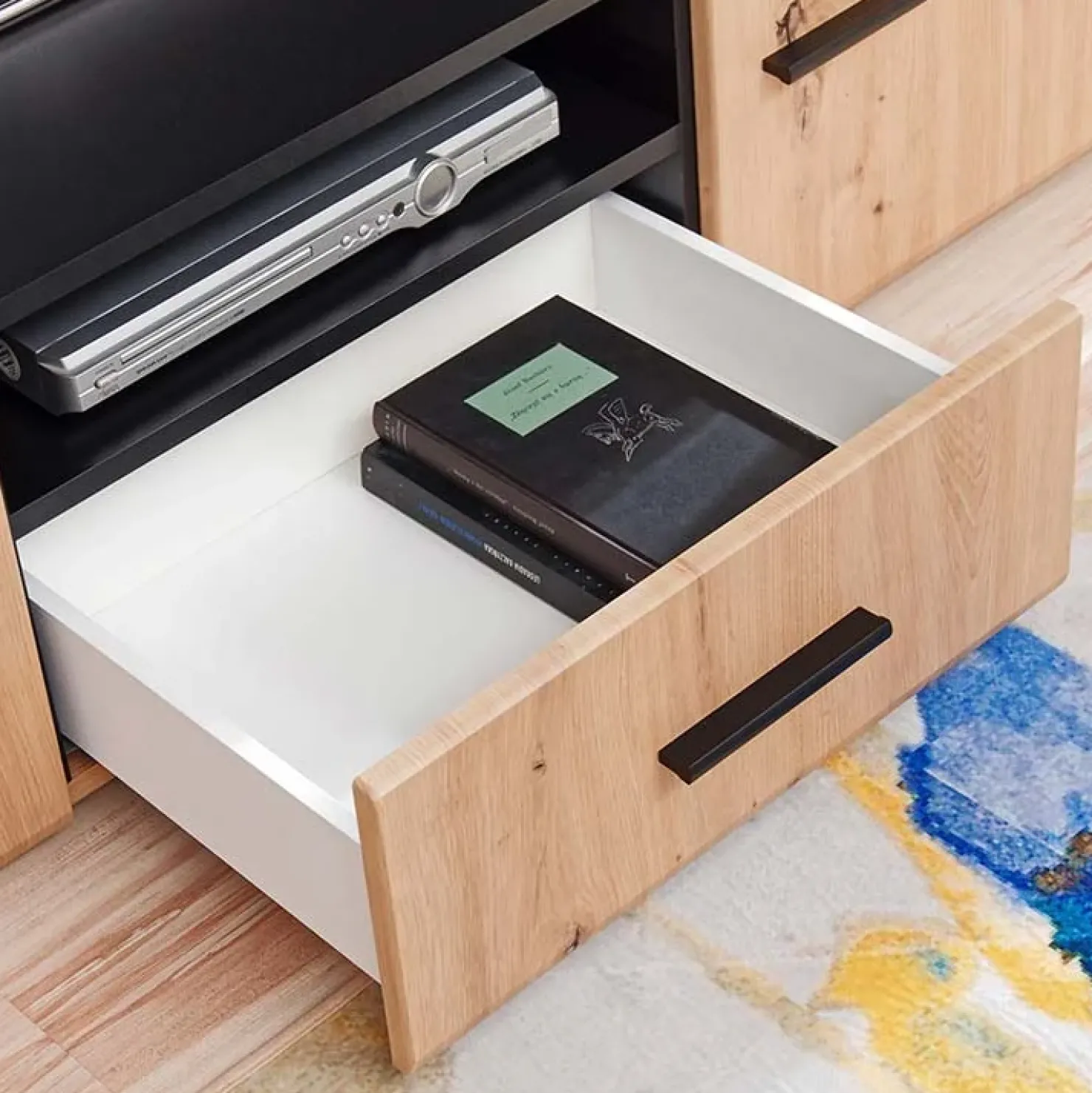 Garnero Arredamenti Parete attrezzata 310x190h cm moderna rovere nero opaco York Gihome® Rovere Rustico Best