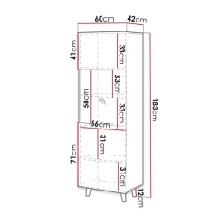 Garnero Arredamenti Parete attrezzata 290x183h cm moderna cannettato quercia Essence Hot