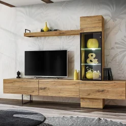 Garnero Arredamenti Parete attrezzata 240x170h cm moderna soggiorno rovere antico Dalì Sale