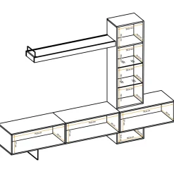 Garnero Arredamenti Parete attrezzata 240x170h cm moderna soggiorno rovere antico Dalì Sale