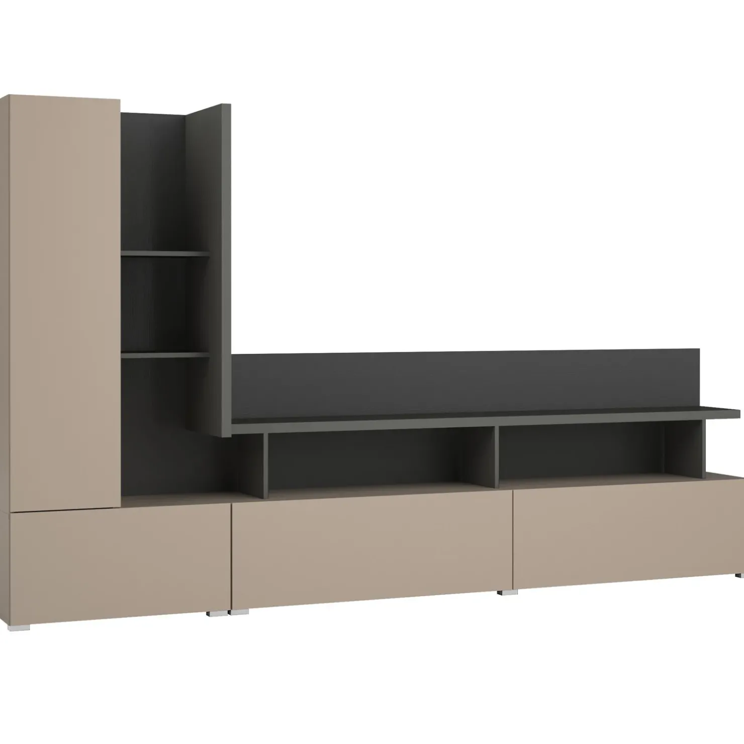 Garnero Arredamenti Parete attrezzata 270x162h cm moderna beige grigio Matt Best