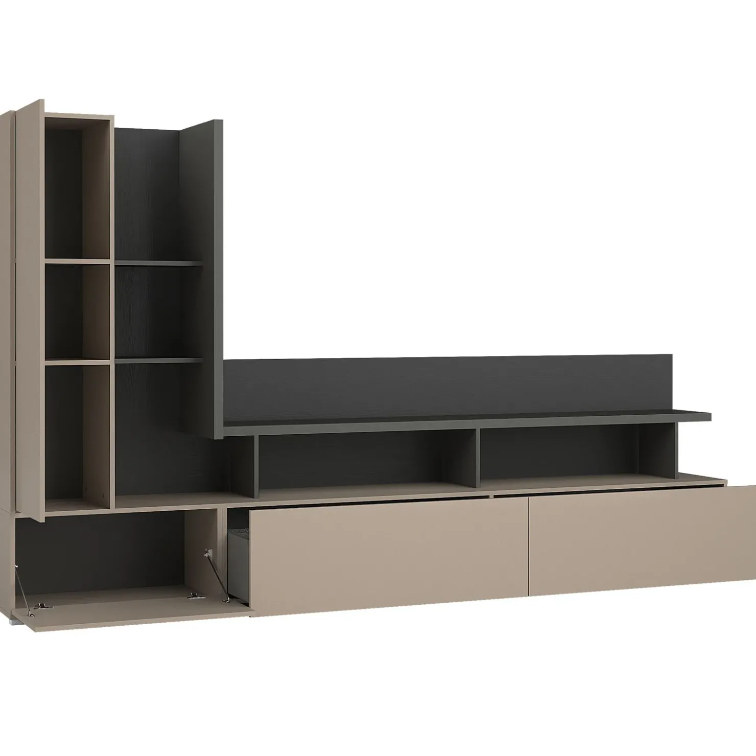 Garnero Arredamenti Parete attrezzata 270x162h cm moderna beige grigio Matt Best