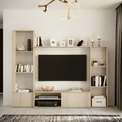 Garnero Arredamenti Parete attrezzata 220x178h cm moderna rovere chiaro Rubino Online