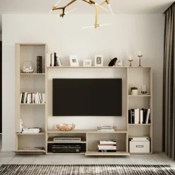 Garnero Arredamenti Parete attrezzata 220x178h cm moderna rovere chiaro Rubino Online