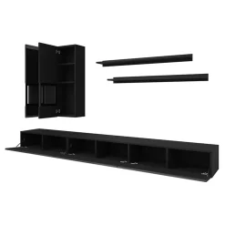 Garnero Arredamenti Parete attrezzata 270x176h cm moderna nero Emotion Gihome® Nero Lucido Sale