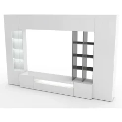 Garnero Arredamenti Parete attrezzata 290x192h cm moderna Zenith Bianco Lucido Hot