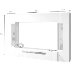 Garnero Arredamenti Parete attrezzata 290x190h cm moderna 2 vetrine tortora rovere Zenith 2 Online
