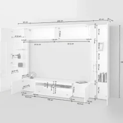 Garnero Arredamenti Parete attrezzata 290x190h cm moderna 2 vetrine tortora rovere Zenith 2 Online