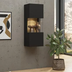 Garnero Arredamenti Parete attrezzata 226x140h cm nero rovere Fusion 2 Nero Opaco Online