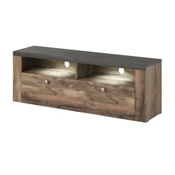 Garnero Arredamenti Parete attrezzata 325x206h cm noce rovere grigio Paloma 2 Noce - Grigio Hot