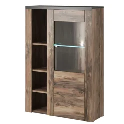 Garnero Arredamenti Parete attrezzata 325x206h cm noce rovere grigio Paloma 2 Noce - Grigio Hot